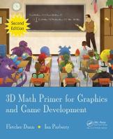 De 3d math primer for graphics and game development is een kleurrijke educatieve gids met cartoonfiguren op de omslag